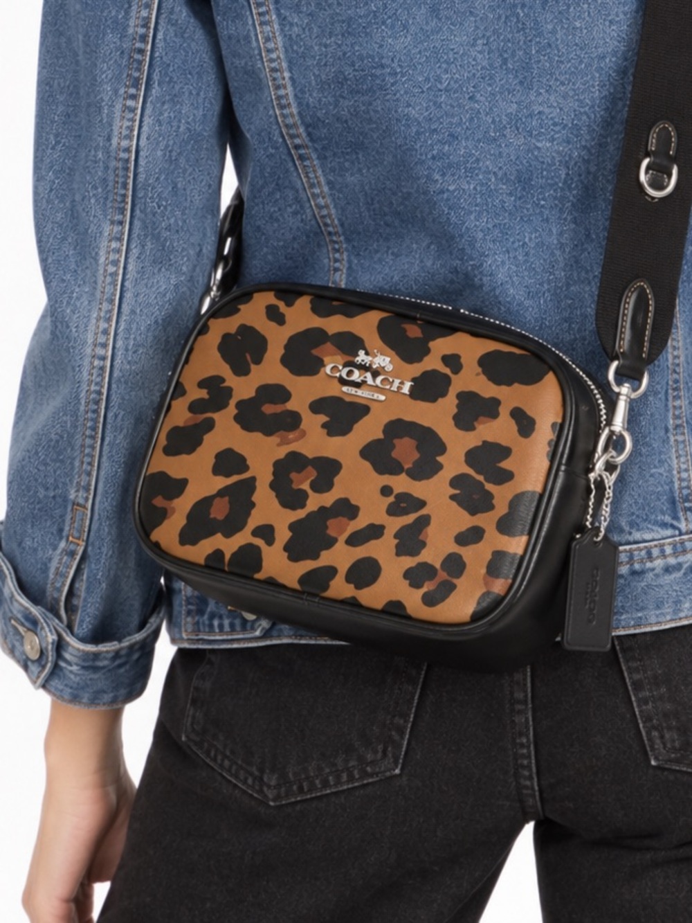 Coach Jamie Leopard Print Crossbody Camera Bag